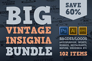 BIG Vintage Insignia Bundle 60% off, an Object Graphic by Mikko Lemola (Thumbnail 1 of 8)