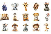 Cute Safari Animals, an Illustration by Designking (Thumbnail 2 of 5)