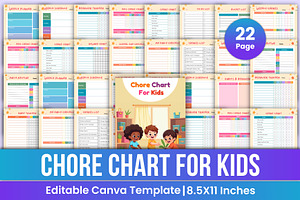 Chore Chart For Kids Canva Kdp, a Stationery Template by Mustafiz