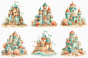 Whimsical Summer Sandcastle Clipart, an Illustration by Craft Nest (Thumbnail 5 of 12)