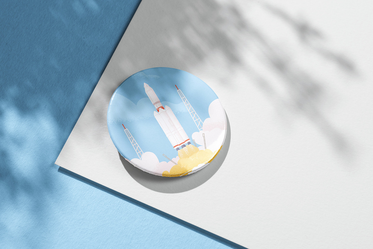 Spaceship launch. Rocket taking off, a Technology Illustration by Good Studio (Photo 3 of 3)