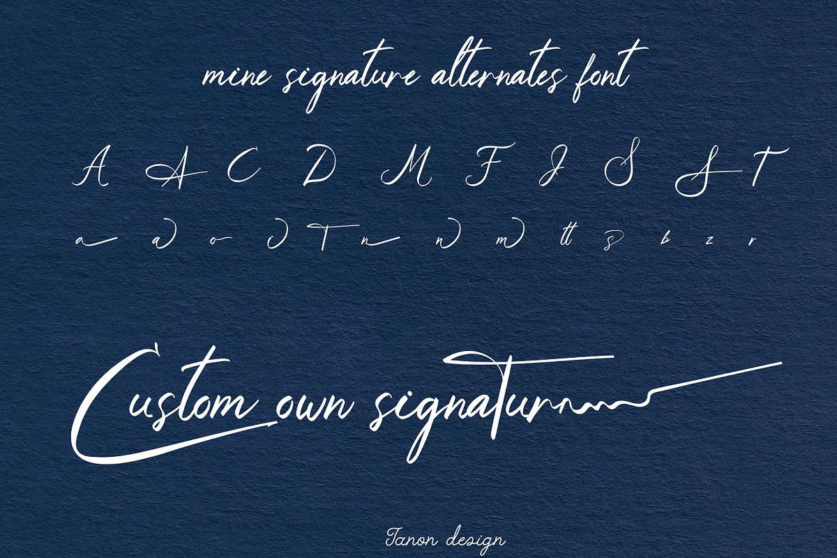 Mine Signature handwritten Font, a Handwritten Font by Tanondesign (Photo 5 of 6)
