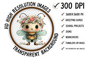 Whimsical Spring Bee Clipart PNG, an Illustration by Craft Nest (Thumbnail 2 of 11)