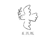Dove of Peace hand drawn, an Illustration by DeShoff Art (Thumbnail 1 of 4)