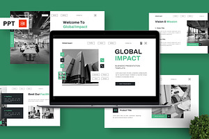 Global Impact - Bussiness Powerpoint, a Presentation Template by Deepslide Studio