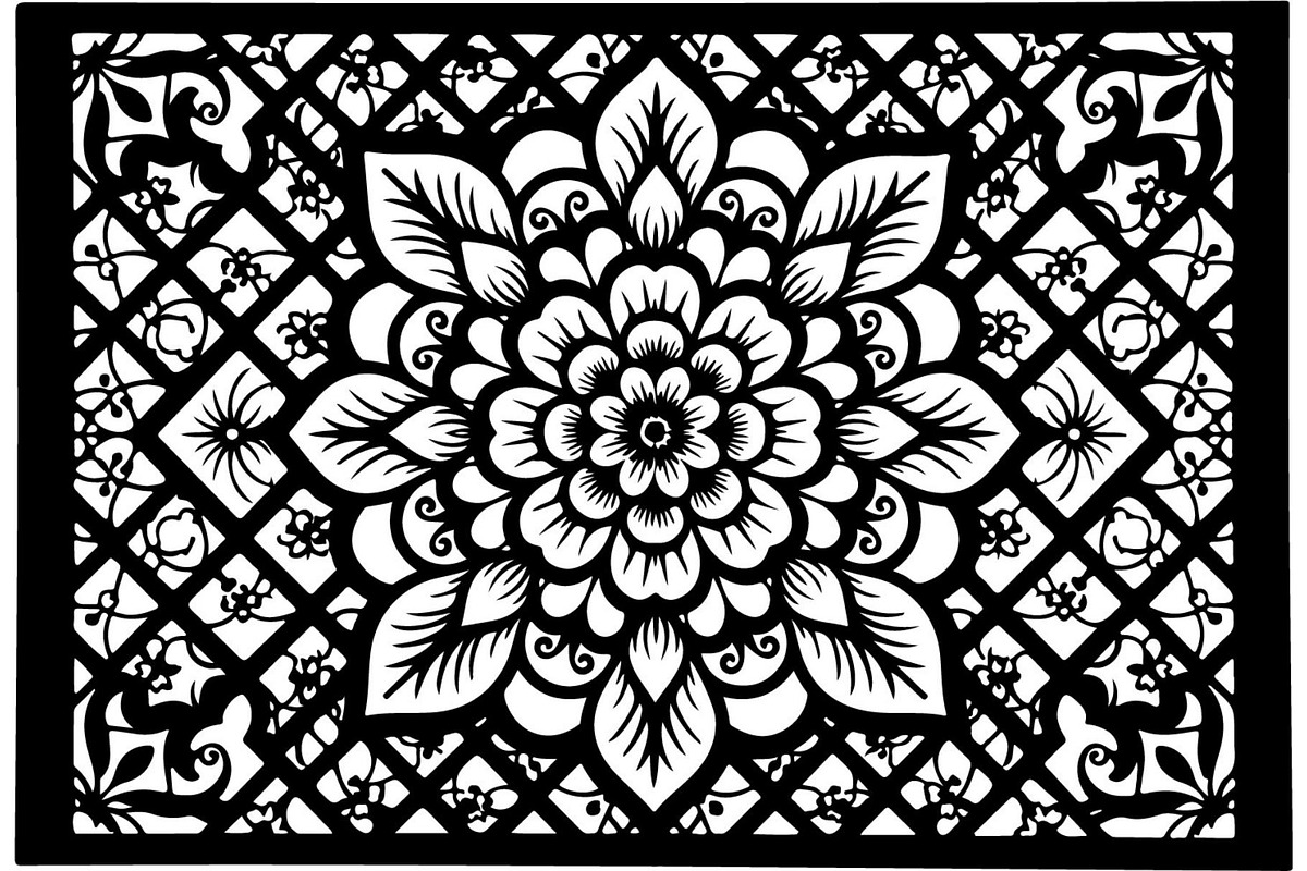 Decorative Mandala Panel Vector Set, a Decorative Illustration by Designer_Momina (Photo 13 of 21)