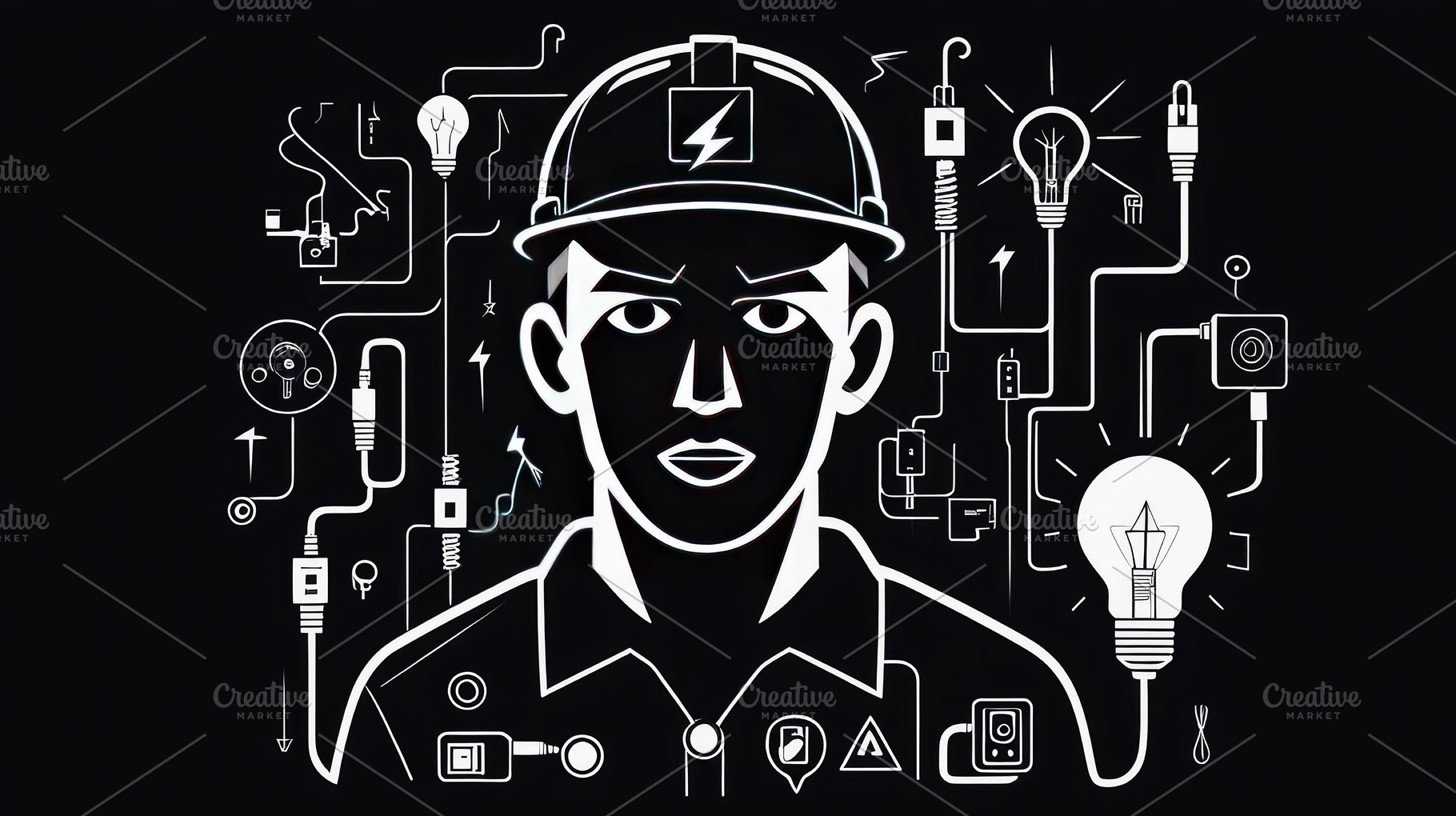 Electrician Illustration with Electr, a Business Photo by Perpis