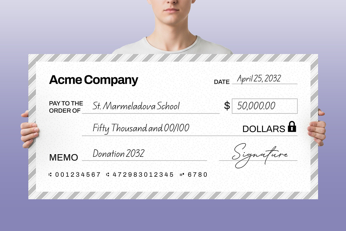 Giant Check Template, a Stationery Template by BrandPacks (Photo 3 of 6)
