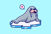 Cute Walrus Sea Lion On Ice Cartoon, an Animal Illustration by Catalyst Labs (Thumbnail 3 of 3)