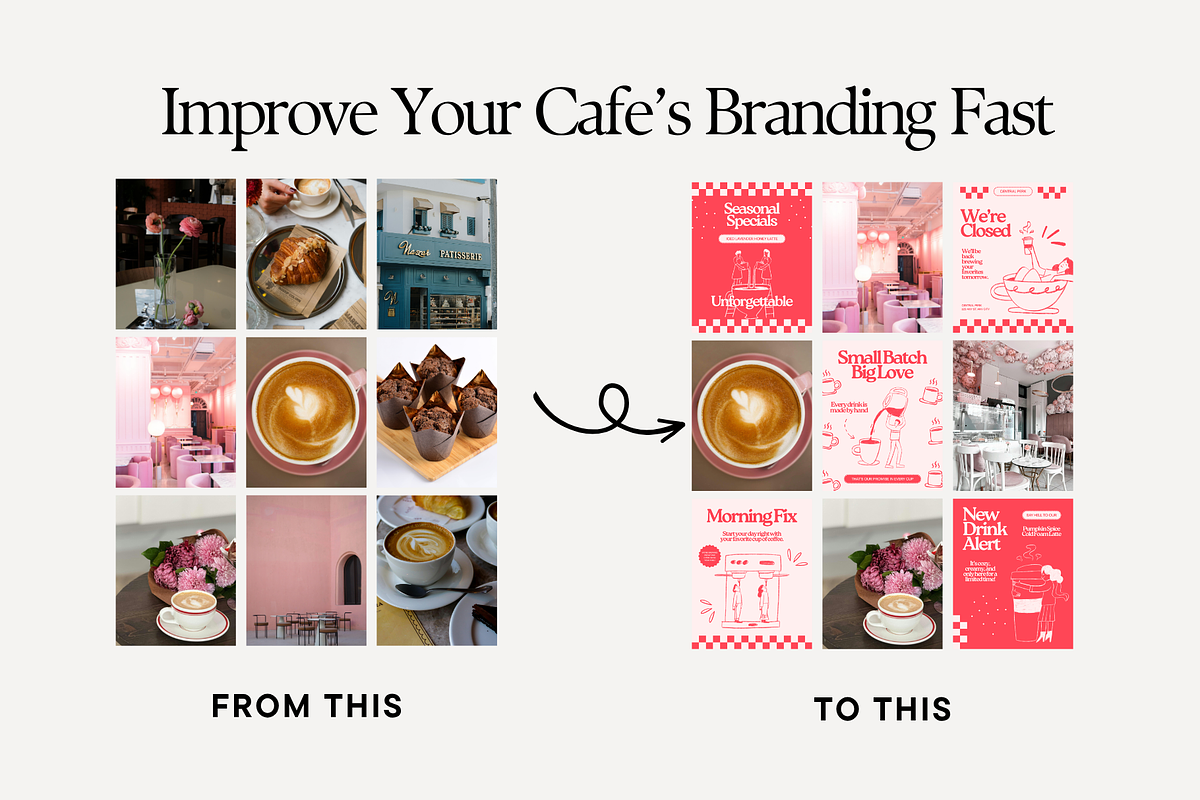 Pink Cafe Bakery Instagram Templates, a Social Media Template by Anna Design Studio (Photo 8 of 9)