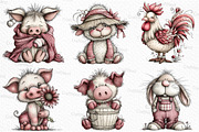 Whimsical Farm Animal Clipart Bundle, an Illustration by Craft Nest (Thumbnail 3 of 6)