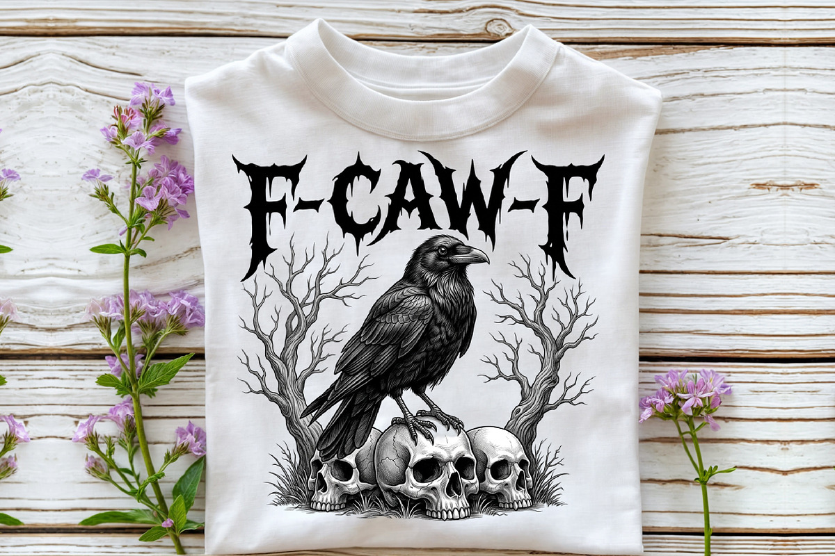 Crow Raven PNG, F-CAW-F Funny, a Work Illustration by Sublimation Artist (Photo 3 of 9)