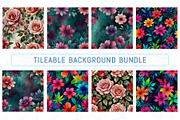 Watercolour Floral Background Bundle, an Illustration by Sofia's Fashion (Thumbnail 2 of 2)