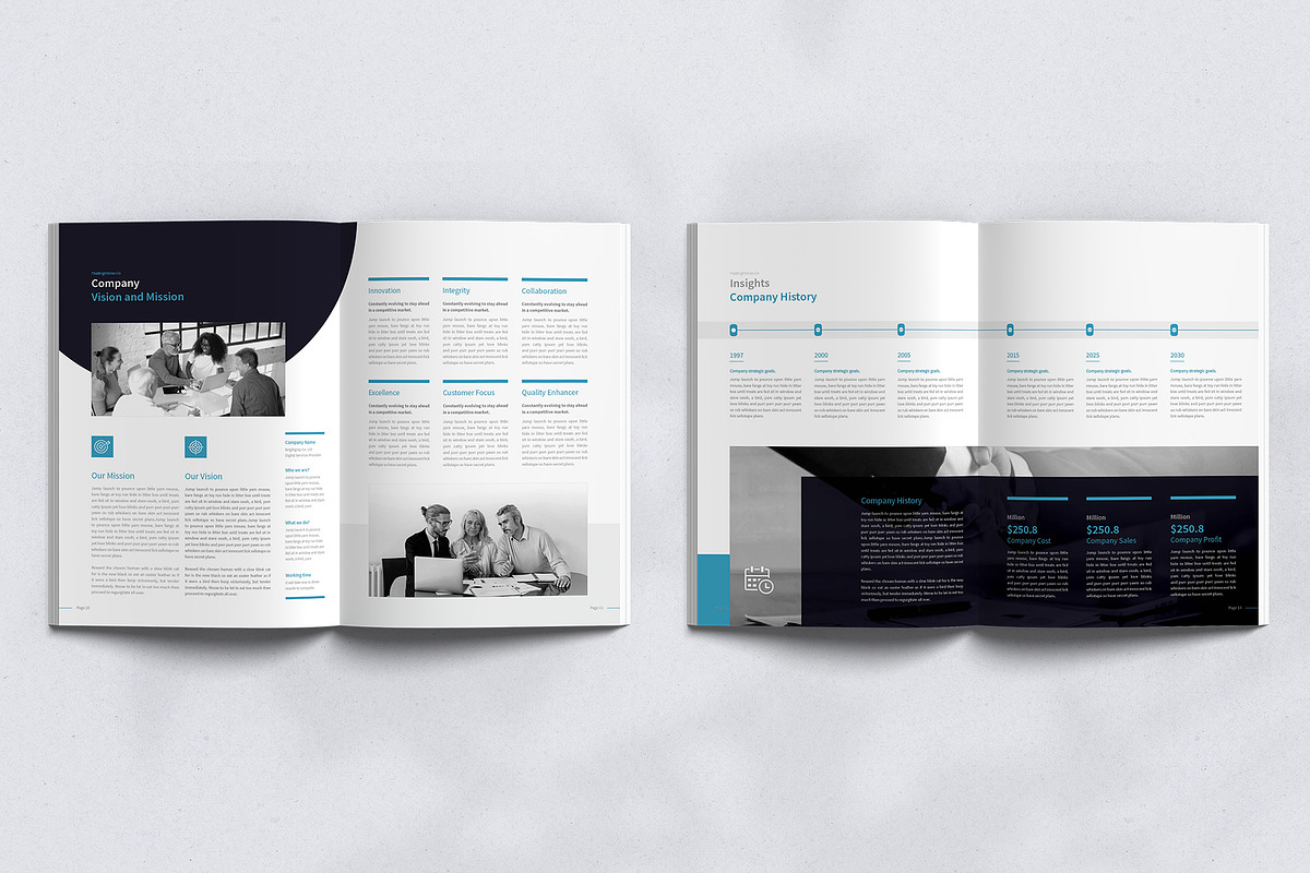 Annual Report Brochure Canva, a Brochure Template by TheBrightGrap (Photo 4 of 11)