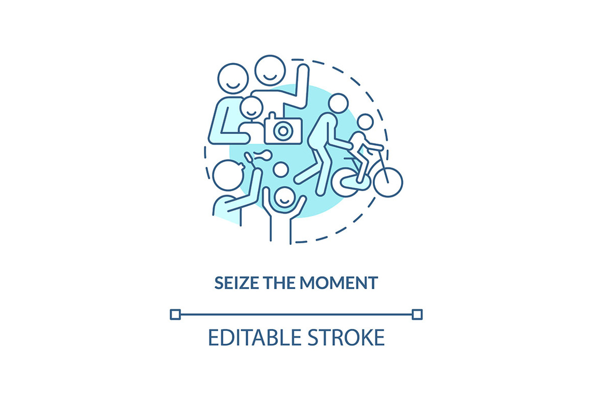 Seize moment turquoise concept icon, an Icon by IMG Visuals