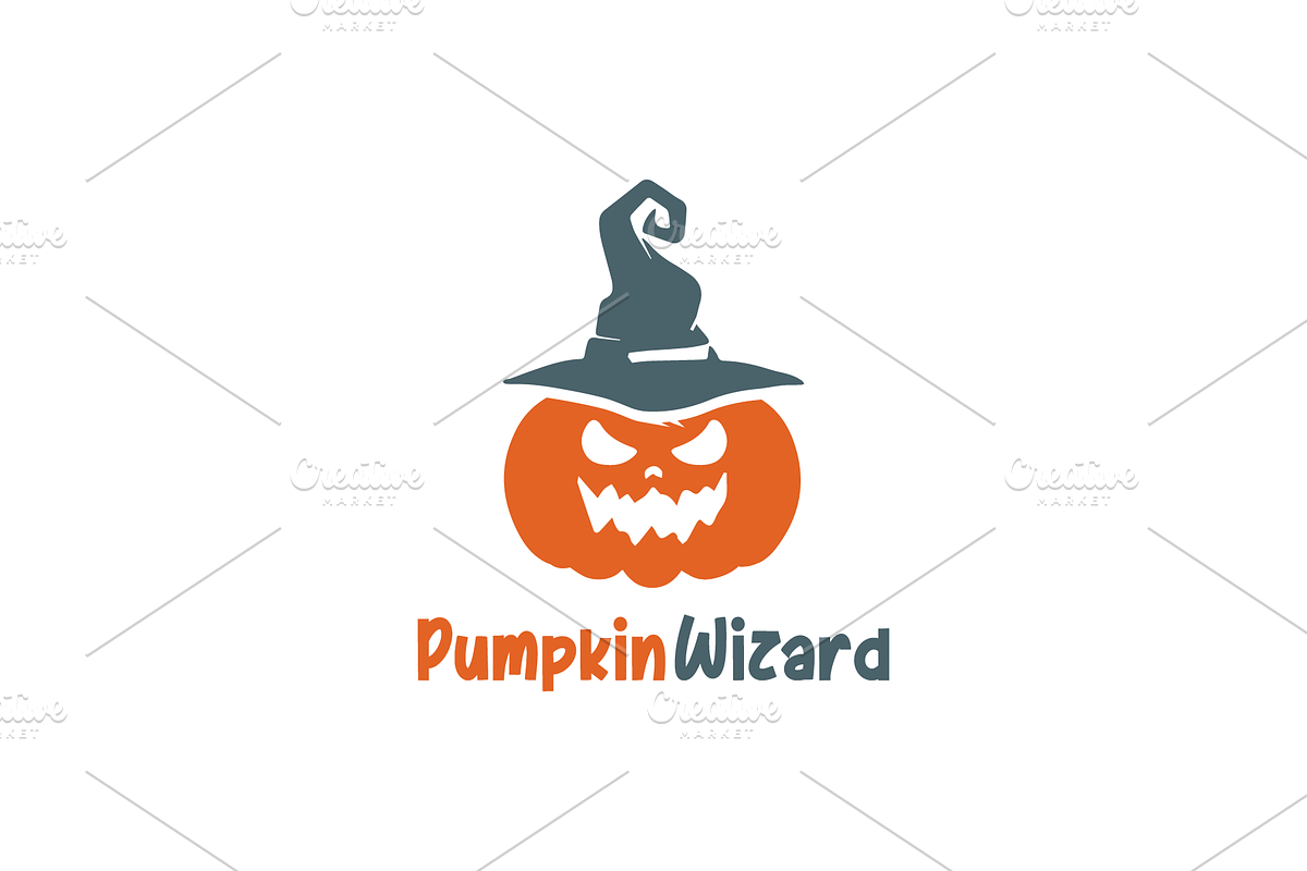 Pumpkin Wizard Logo Vector Vintages, a Branding & Logo Template by zaqilogo