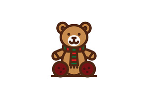 Adorable Holiday Bear Clipart Icon, a Branding & Logo Template by Vectorium Studio