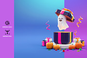 Happy Halloween Banner Design, a Background Graphic by TandemStock (Thumbnail 2 of 3)