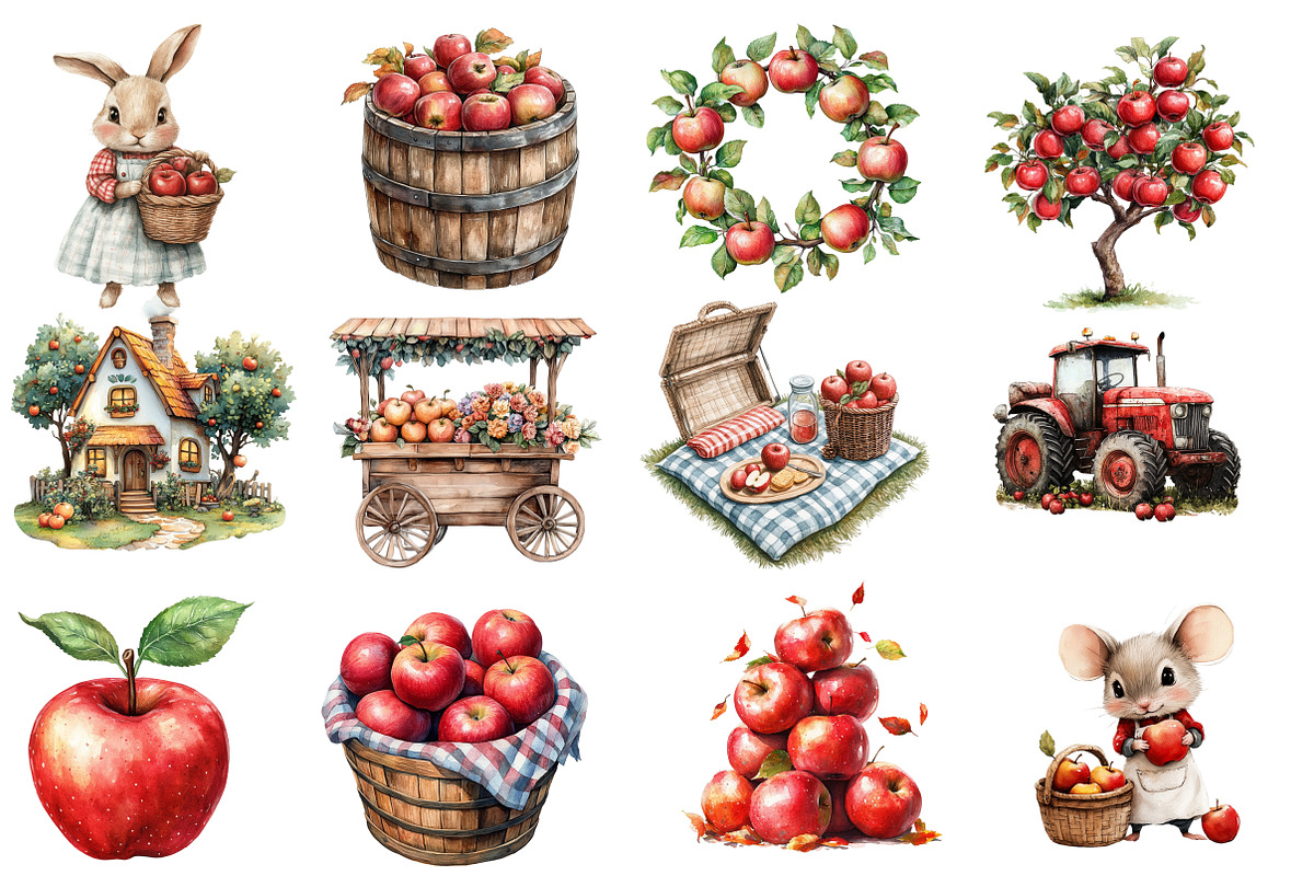 Apple Farm Watercolor, an Illustration by Designworld (Photo 3 of 5)