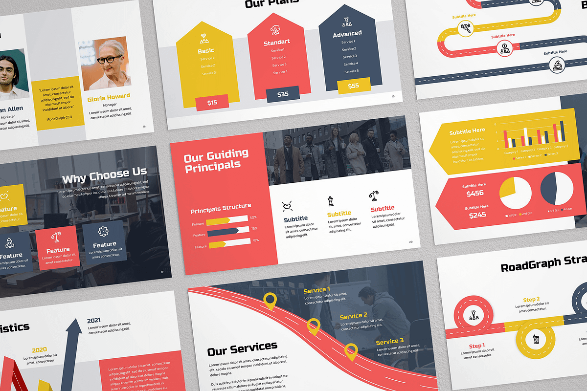 Project Roadmap PowerPoint Template, a Presentation Template by Flat Icons (Photo 1 of 6)