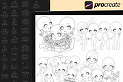 50 Procreate Chibi Base Group Stamps, a Brush Add-On by DrawingStoryShop (Thumbnail 2 of 7)