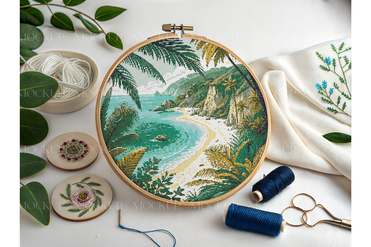 Fresh Botanical & Navy Hoop Mockup, a Product Mockup by MockupWizard (Photo 3 of 3)