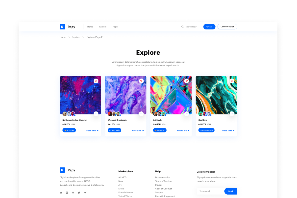 NFT'S Explore UI Kit, an UI Kit Template by ArtGalaxy (Photo 2 of 4)