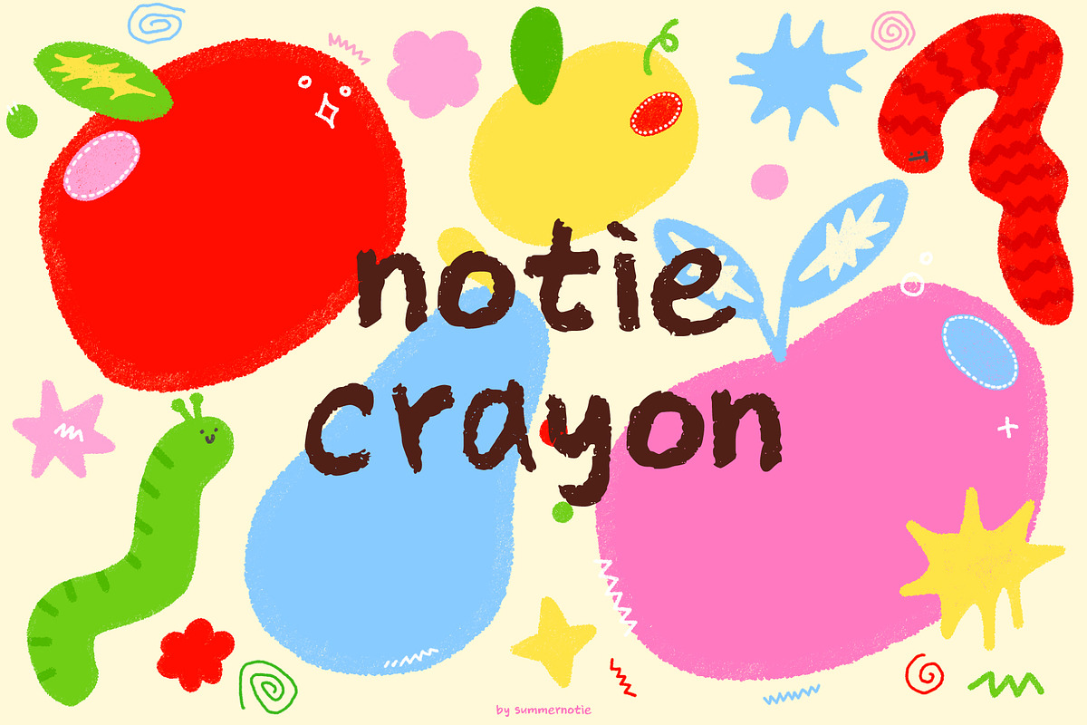 Notie Crayon Handwritten Font, a Handwritten Font by Summernotie (Photo 1 of 6)