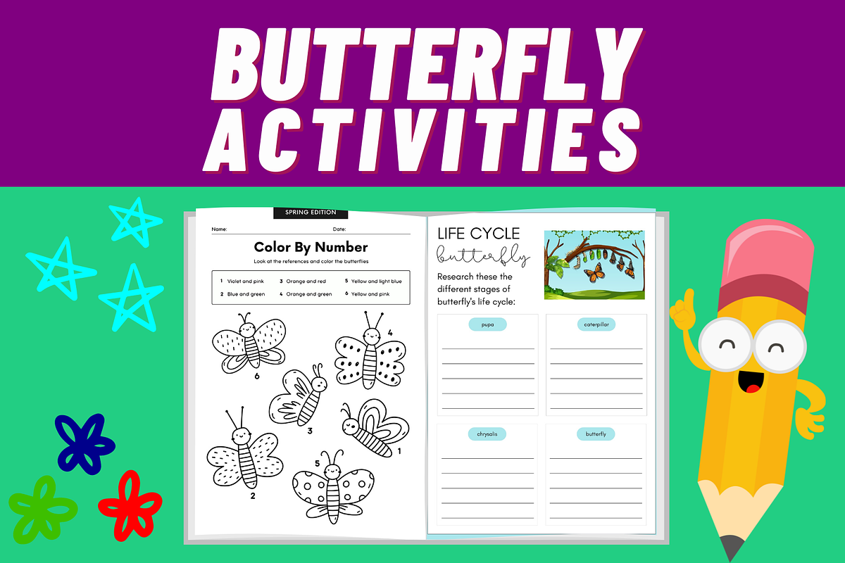 Butterfly Life Cycle Crafts Pages, a Templates & Theme by Premium Digital Templates (Photo 3 of 3)
