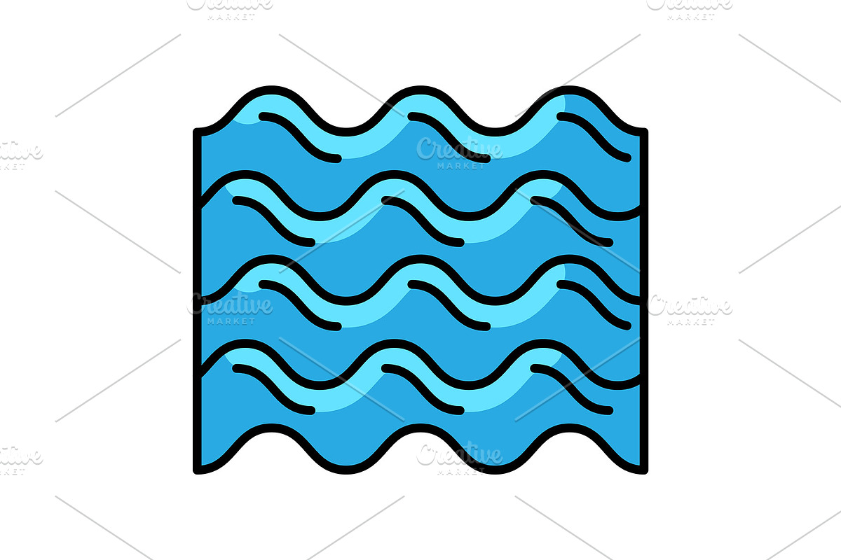 Water waves icon., a Solid Icon by incomible