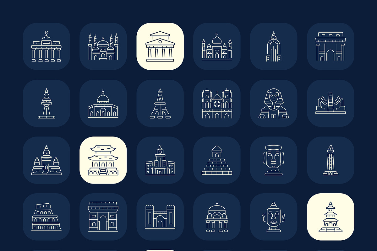 Monument Icon Art Set, an Outline Icon by Prosymbols (Photo 8 of 8)