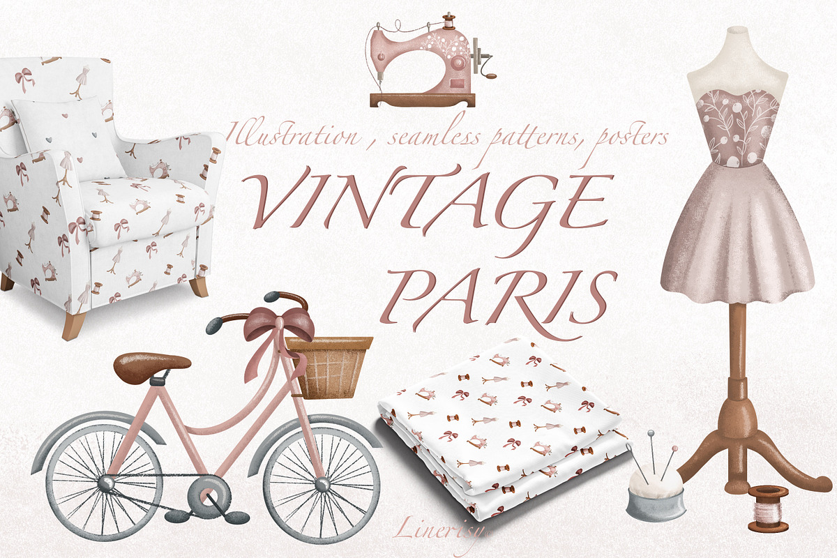 Vintage Paris-Baby collection, a Decorative Illustration by Linerisyart (Photo 1 of 18)