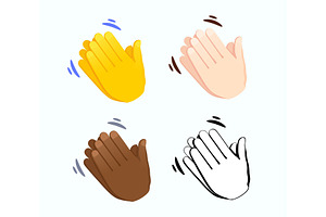 Clapping hands icon of various skin, an Emoji Icon by Yayasya