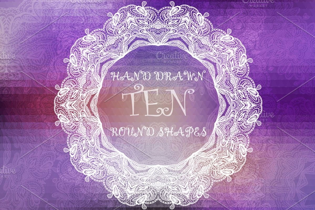 Hand drawn vector lacy round shapes, an Illustration by CreativeJourney (Photo 1 of 3)