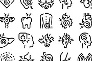 Body pain and ache glyph line icons, an Object Graphic by pikepicture (Thumbnail 3 of 3)