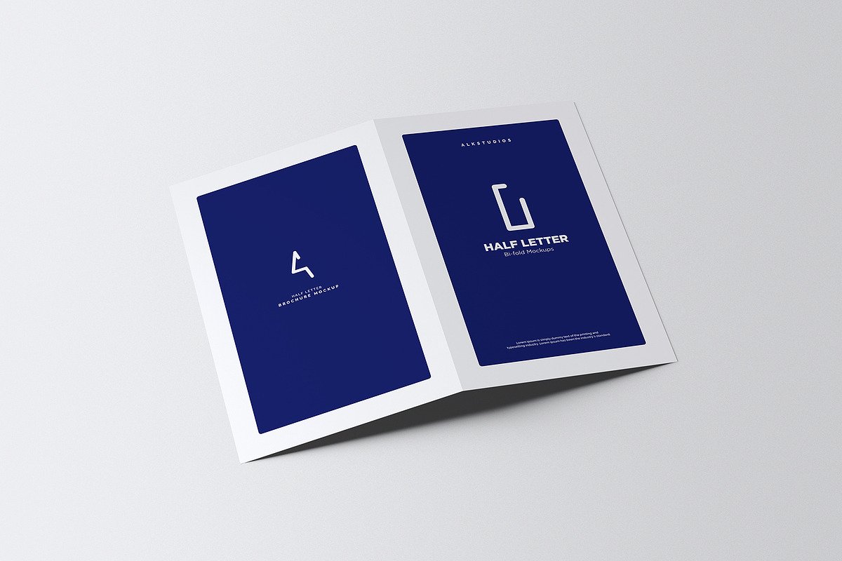 Half Letter Bi-Fold Brochure Mockup, a Print Template by AlkStudio (Photo 5 of 10)