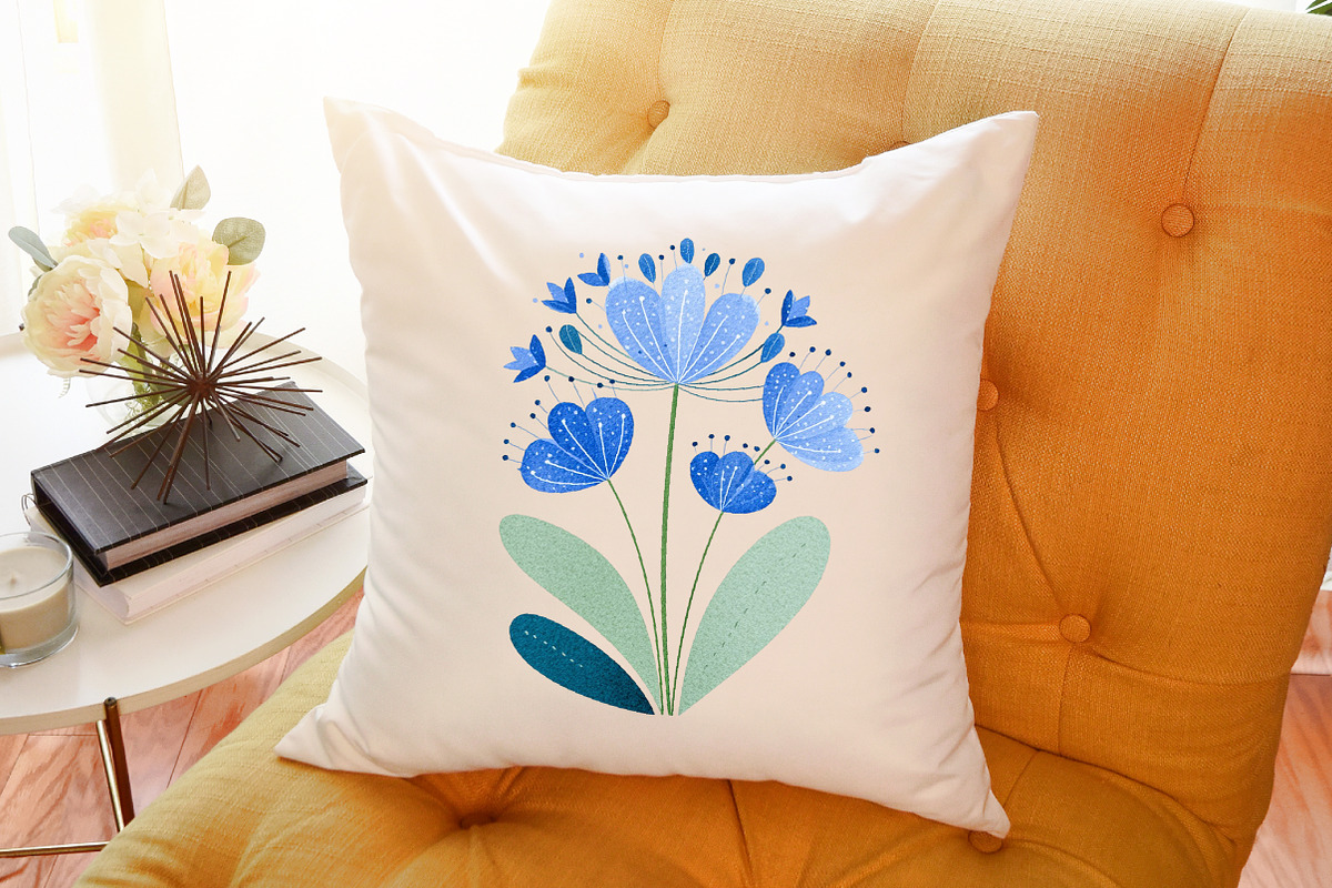 Watercolor Blue Flowers Clipart Set, an Illustration by Sublimation Artist (Photo 6 of 6)