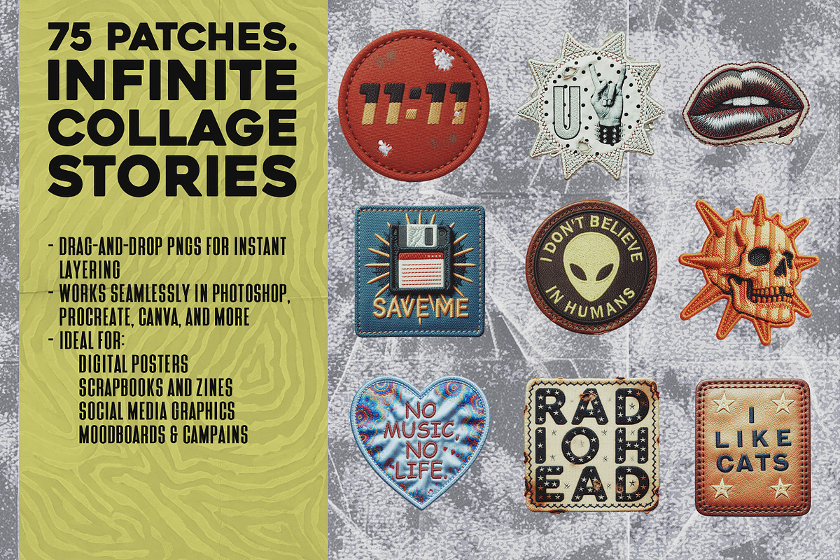 Collage Elements Pack: Patches, an Object Graphic by Megan Aili Designs (Photo 2 of 6)