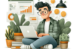 Financial analysis and business growth illustration, a Person Photo by José Manuel Gelpi