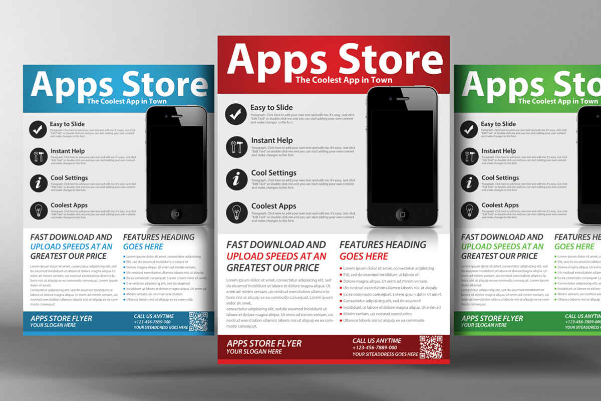 10 Mobile App Flyers Bundle, a Flyer Template by graphicforest
