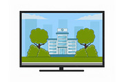 hospital building landscaped vector, a Healthcare Illustration by zyxroun shop (Thumbnail 3 of 3)