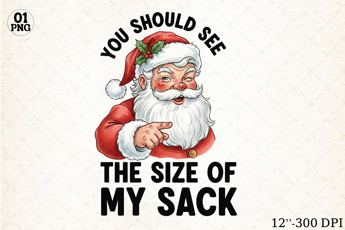 Funny Santa Christmas Sublimation, an Illustration by Libby Wishes (Photo 1 of 5)