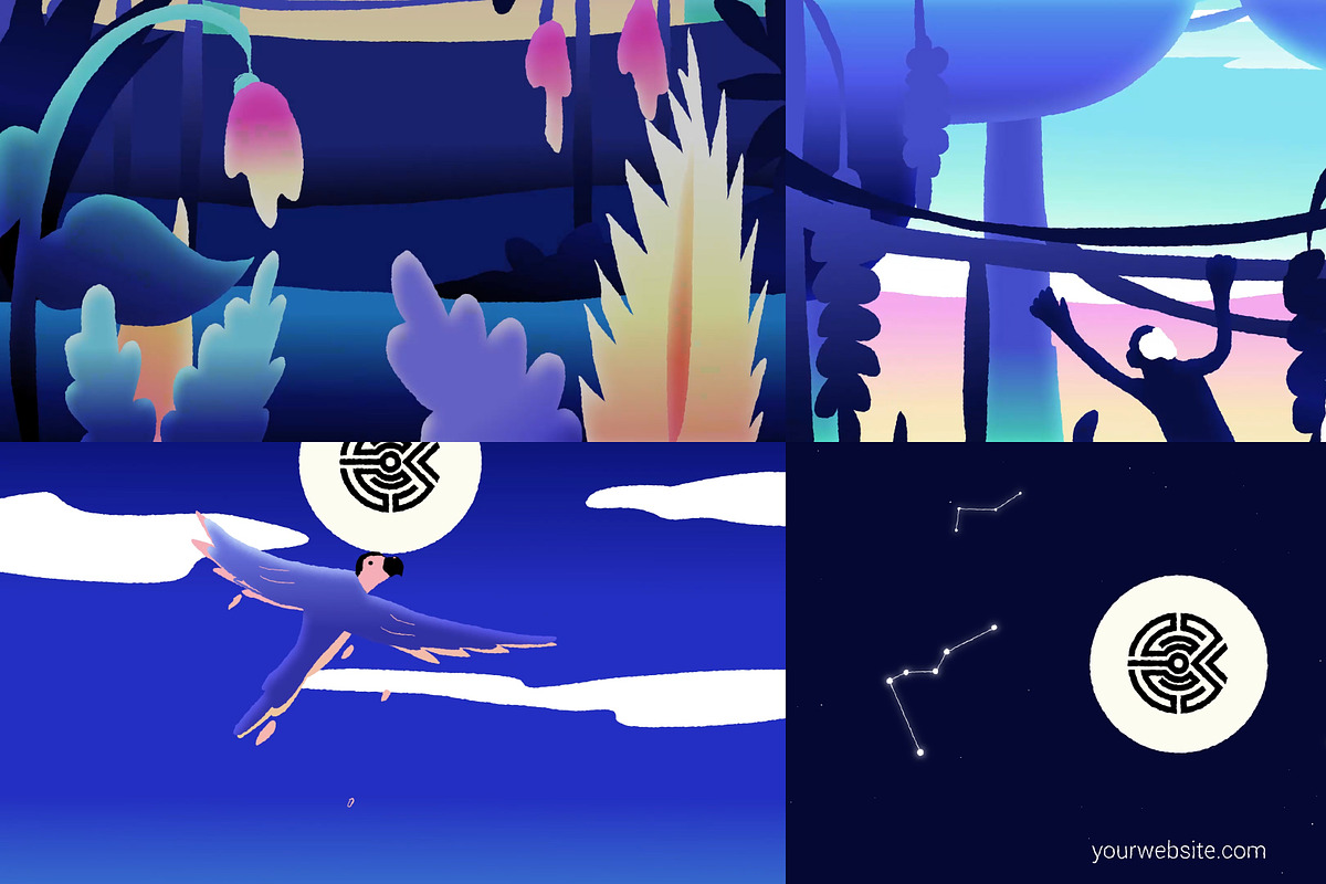 Jungle And Night Sky Logo | DaVinci, a Templates & Theme by FlashFXbox (Photo 1 of 2)