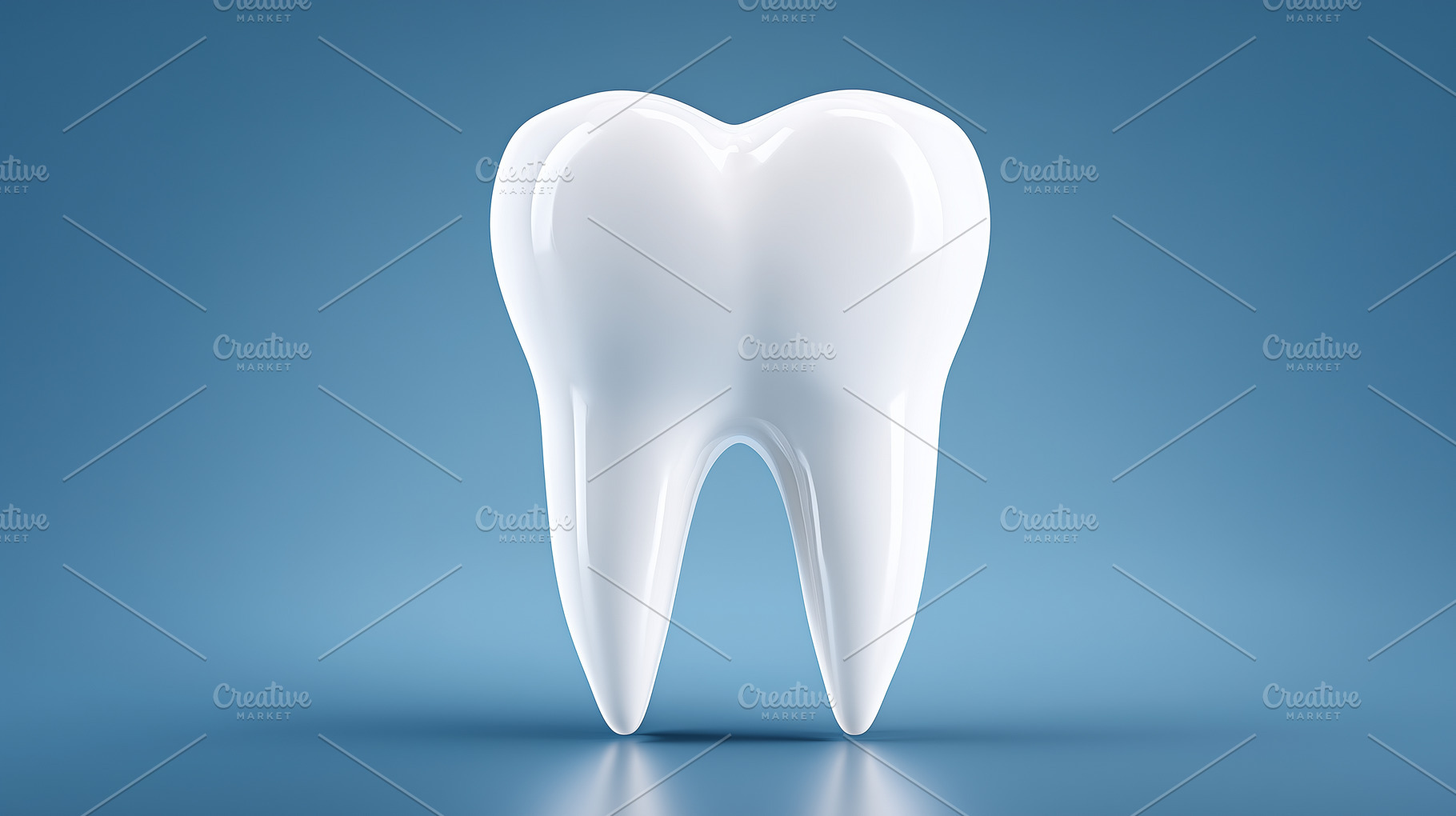 Healthy white human tooth on a blue, a Health & Medical Photo by MistyDay