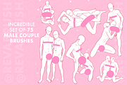 Procreate Male pose anatomy brushes, a Brush Add-On by Revabrush (Thumbnail 2 of 6)