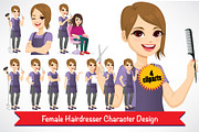 Female Hairdresser Character Design, an Illustration by Kakigori Studio (Thumbnail 1 of 2)