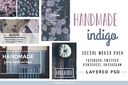 Social Media Pack: HANDMADE indigo, a Social Media Template by lifenreflection (Thumbnail 1 of 3)