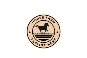 Vintage Horse Farm Logo, a Branding & Logo Template by AlvinStd