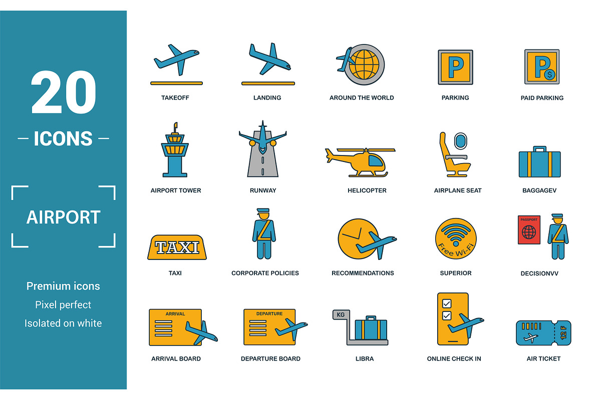 Airport Two Color Icon Set, an Object Graphic by Aimagenarium@gmail.com (Photo 1 of 3)
