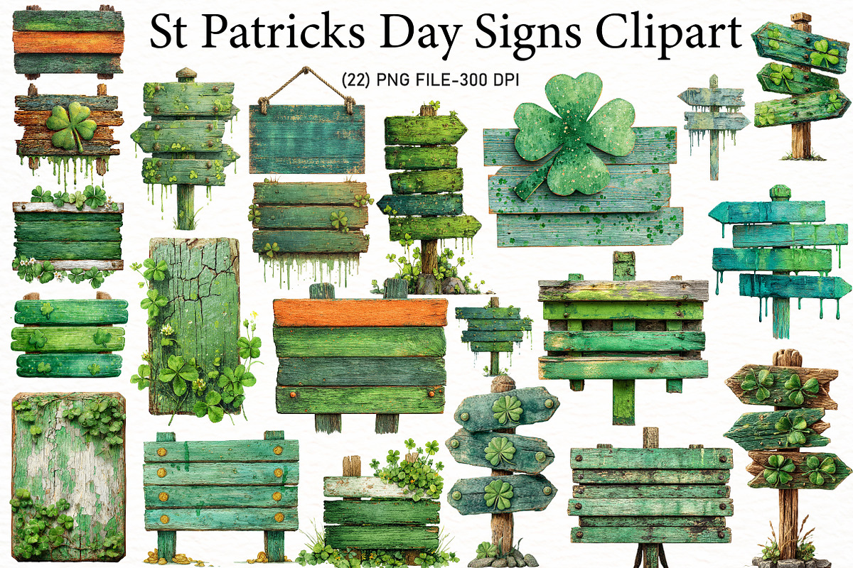 St Patricks Day Signs Clipart, an Illustration by Designworld (Photo 1 of 5)